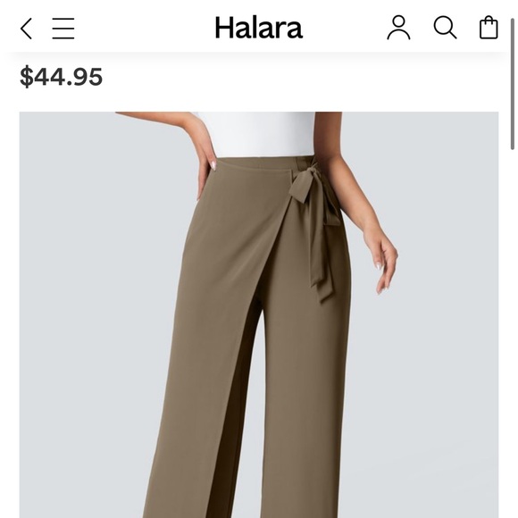 HALARA Pants - Halara Flex™ High Waisted Tie Side Wide Leg Work Pants Size Small